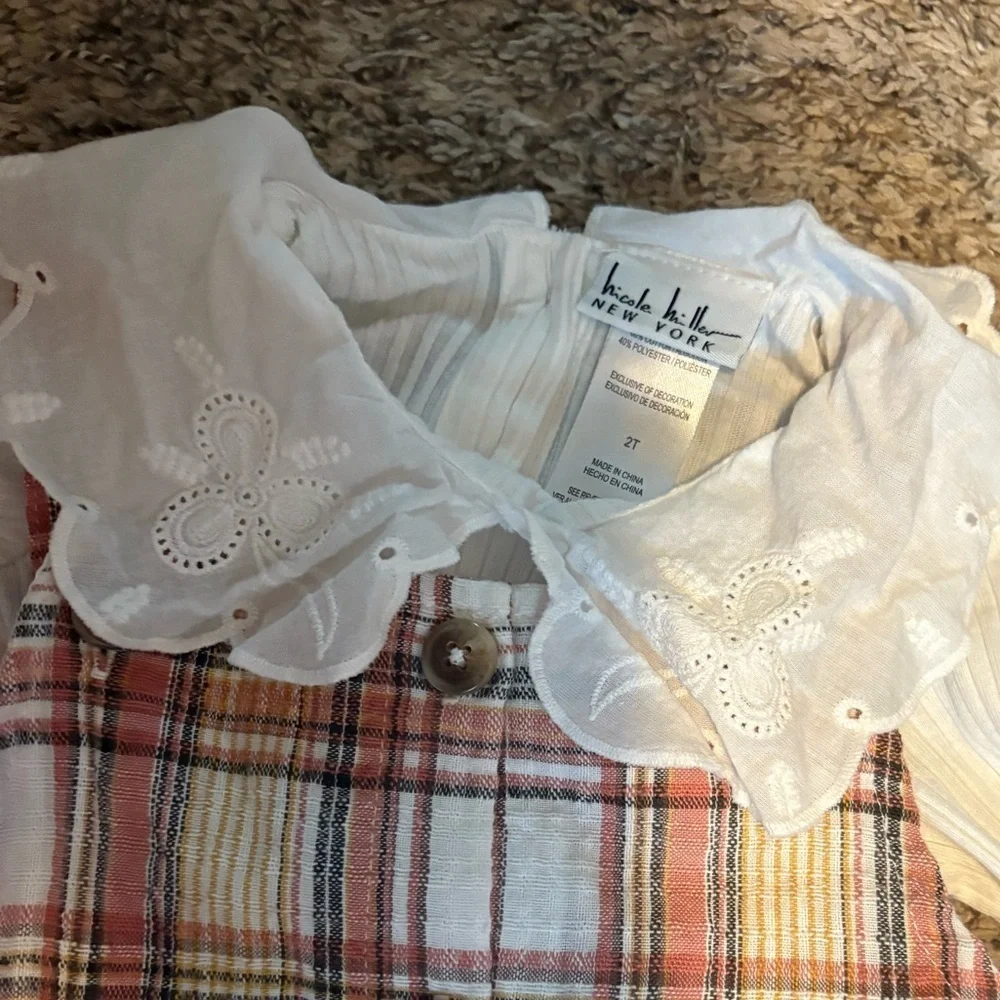 Nicole Miller Toddler / girls Plaid Dress with Cream Top - Picture 4 of 9